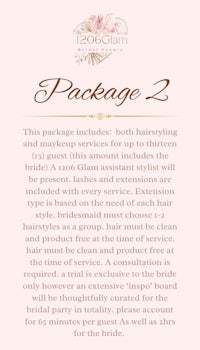 package 2 of the bridal hair package