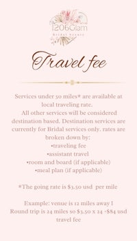 a travel fee for a wedding